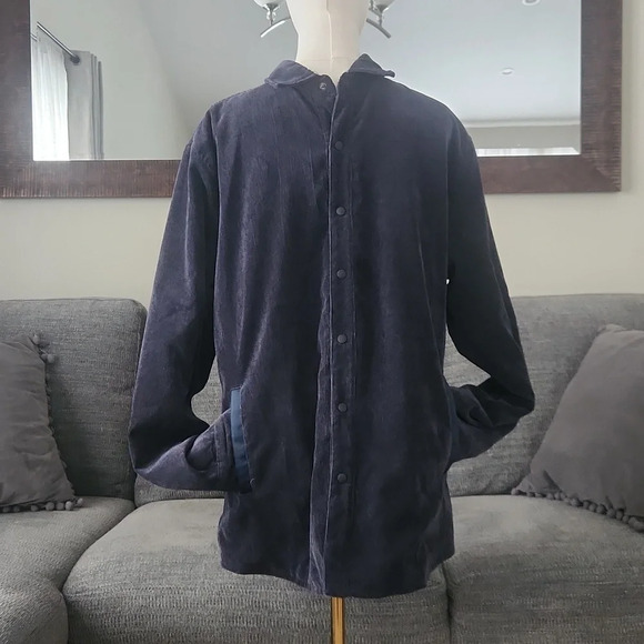 Navy Mens Corduroy Jacket size LARGE - Picture 1 of 15